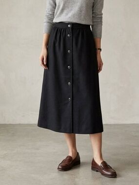 Vintage Gaytown Classic 70's High Quality Wool Black Tailored Skirt